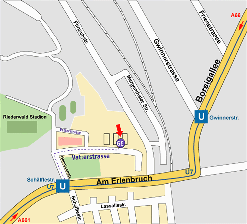 Схема проезда к Vatterstrasse 65 во Франкфурте-на-Майне